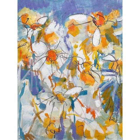 Ill Give You a Daisy a Day Gold Ornate Wood Framed Art Print with Double Matting by Anders, Per