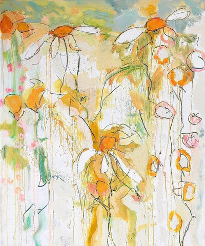 Sunshine White Modern Wood Framed Art Print with Double Matting by Anders, Per