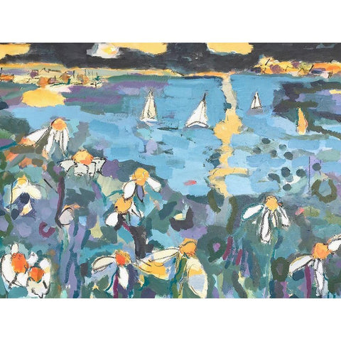 Yachting White Modern Wood Framed Art Print by Anders, Per