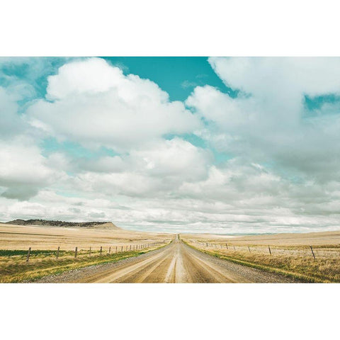 Dirt Road Travels White Modern Wood Framed Art Print by Annie Bailey Art