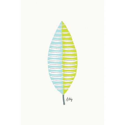 Mid Mod Leaf No. 1 White Modern Wood Framed Art Print by Annie Bailey Art