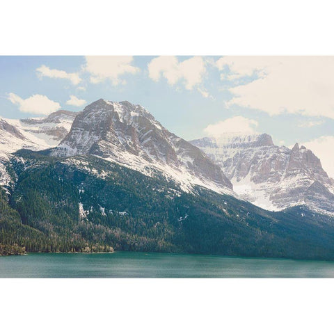 Saint Mary Lake White Modern Wood Framed Art Print by Annie Bailey Art