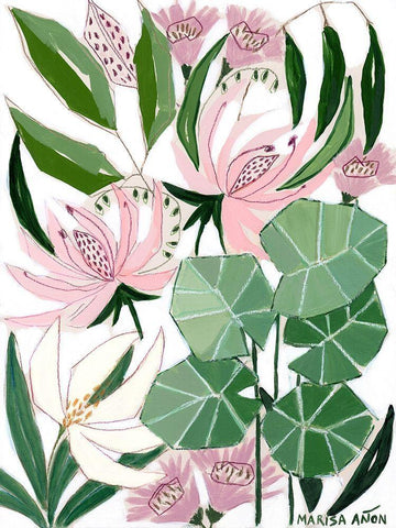 Bohemia 1 White Modern Wood Framed Art Print with Double Matting by Anon, Marisa