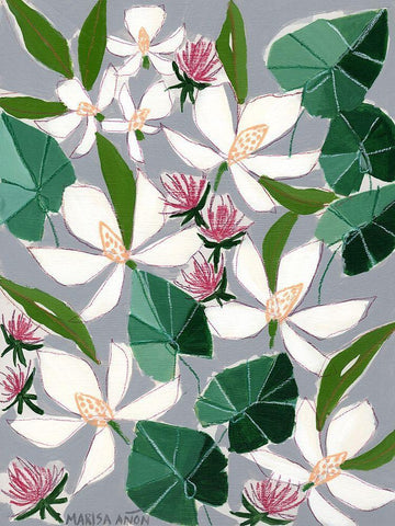 Bohemia 2 White Modern Wood Framed Art Print with Double Matting by Anon, Marisa