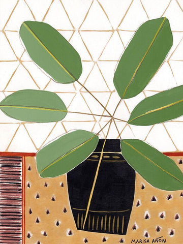 Gold Tablecloth 4 Black Ornate Wood Framed Art Print with Double Matting by Anon, Marisa