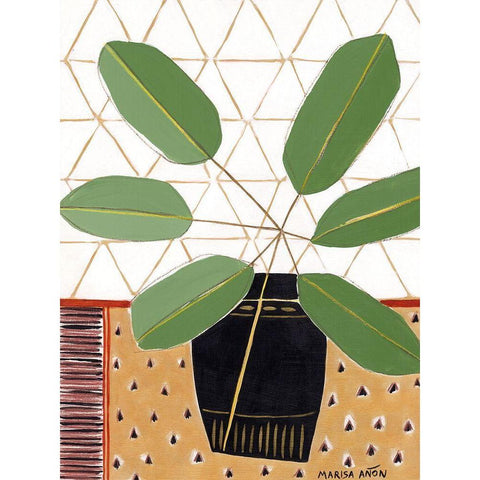 Gold Tablecloth 4 Black Modern Wood Framed Art Print with Double Matting by Anon, Marisa