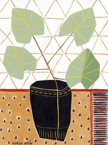 Gold Tablecloth 5 White Modern Wood Framed Art Print with Double Matting by Anon, Marisa