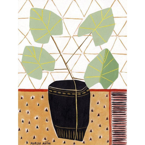 Gold Tablecloth 5 Black Modern Wood Framed Art Print by Anon, Marisa