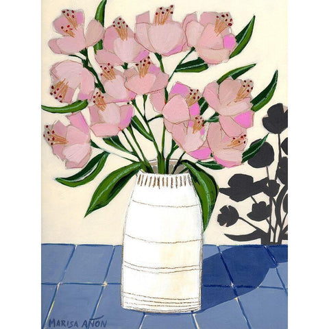 Spring Florals 5 Black Modern Wood Framed Art Print by Anon, Marisa