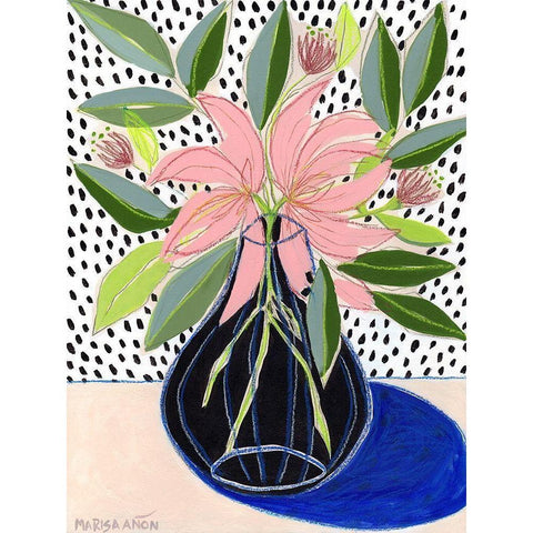 Spring Florals 7 White Modern Wood Framed Art Print by Anon, Marisa