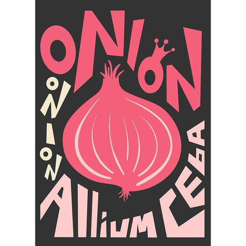 Kitchen Onion White Modern Wood Framed Art Print by Ayse