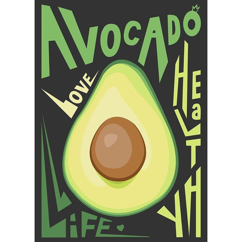 Kitchen Avocado White Modern Wood Framed Art Print by Ayse