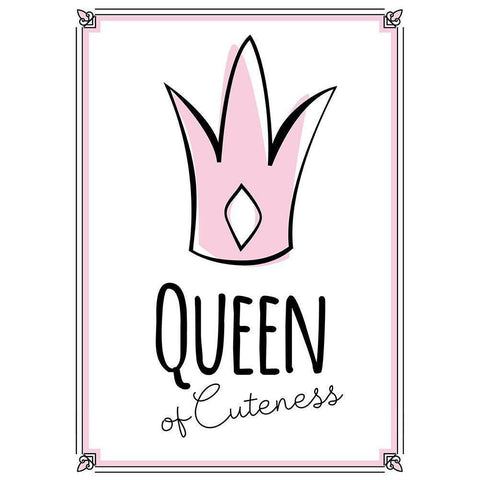 Queen of Cuteness White Modern Wood Framed Art Print by Ayse