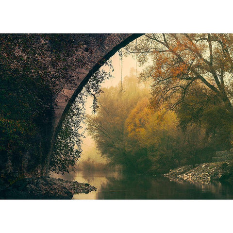 Mystic River Black Modern Wood Framed Art Print by Artemiadi, Dora