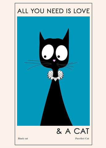 All You Need Is Love Black Ornate Wood Framed Art Print with Double Matting by Ayse