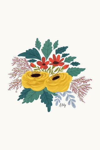 July Days White Modern Wood Framed Art Print with Double Matting by Annie Bailey Art