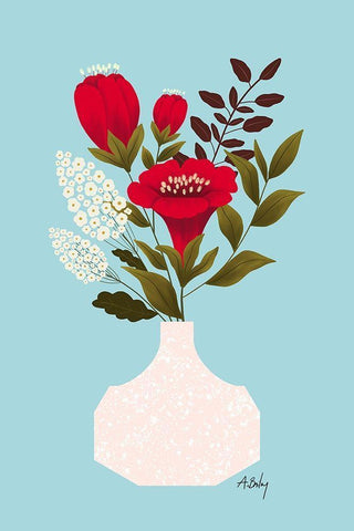 Everything Lovely White Modern Wood Framed Art Print with Double Matting by Annie Bailey Art