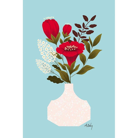 Everything Lovely Black Modern Wood Framed Art Print by Annie Bailey Art