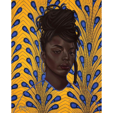 Dreads White Modern Wood Framed Art Print by Adeleke, Adekunle