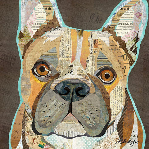 French Bulldog Gold Ornate Wood Framed Art Print with Double Matting by Anderson, Traci