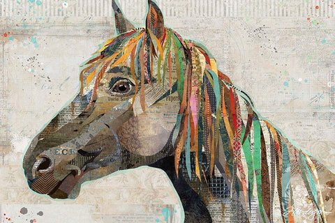 Wild Horse White Modern Wood Framed Art Print with Double Matting by Anderson, Traci