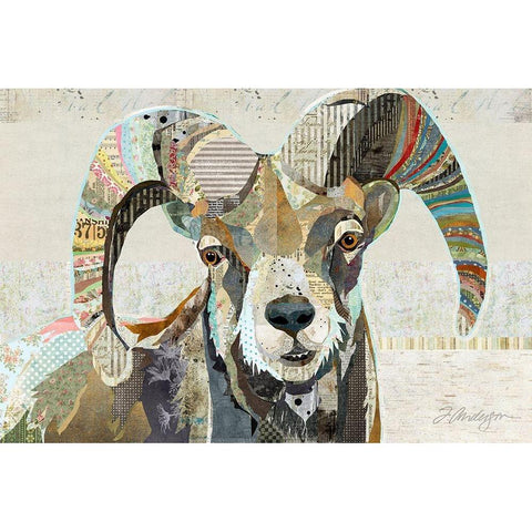 Wild Bighorn Sheep Black Modern Wood Framed Art Print by Anderson, Traci