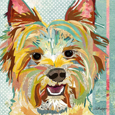 Yorkie Black Modern Wood Framed Art Print by Anderson, Traci
