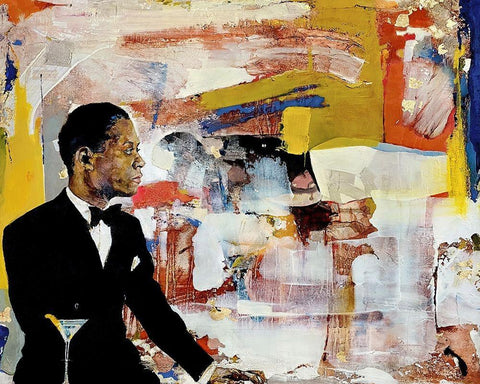 The Ellington Finesse Effect White Modern Wood Framed Art Print with Double Matting by Anderson, Noland