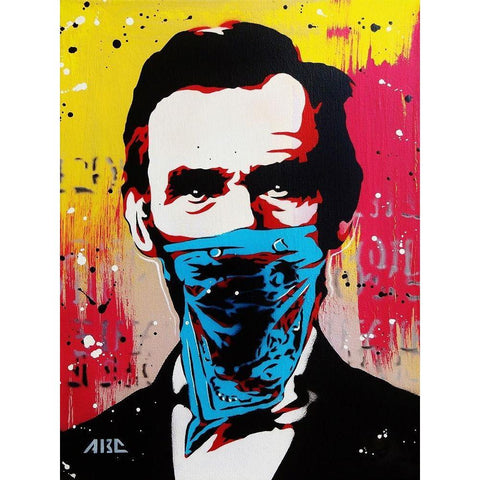 Lincoln-Patriot Thug Black Modern Wood Framed Art Print with Double Matting by AbcArtAttack