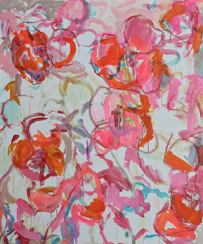 Pink Morning White Modern Wood Framed Art Print with Double Matting by Anders, Per