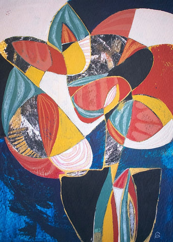 Floral Black Ornate Wood Framed Art Print with Double Matting by Avila, Gabriela