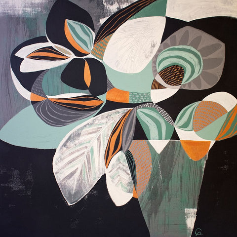 May Flowers White Modern Wood Framed Art Print with Double Matting by Avila, Gabriela