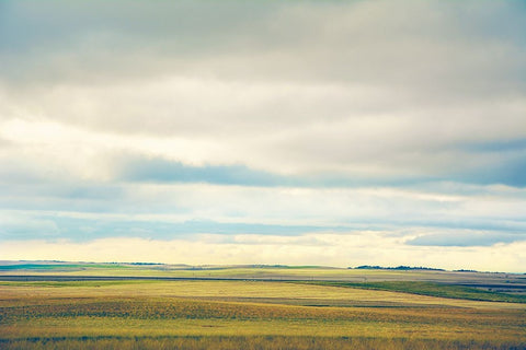 Farmland Plains White Modern Wood Framed Art Print with Double Matting by Annie Bailey Art