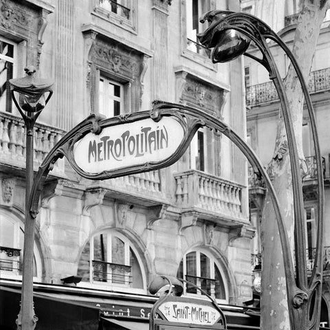 Metropolitain Paris - 2 White Modern Wood Framed Art Print with Double Matting by Blaustein, Alan