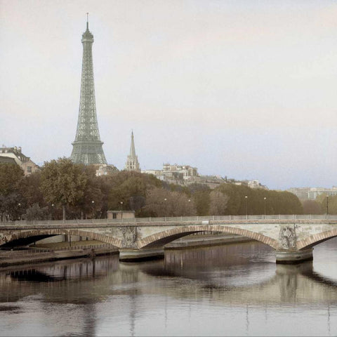 Tour Eiffel - 3 Gold Ornate Wood Framed Art Print with Double Matting by Blaustein, Alan