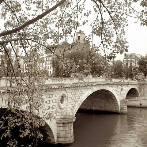 Pont Louis-Philippe, Paris White Modern Wood Framed Art Print with Double Matting by Blaustein, Alan