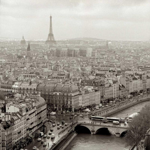 Above Paris - 25 Gold Ornate Wood Framed Art Print with Double Matting by Blaustein, Alan