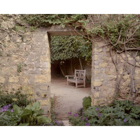 Banc de Jardin - 11 Black Modern Wood Framed Art Print with Double Matting by Blaustein, Alan