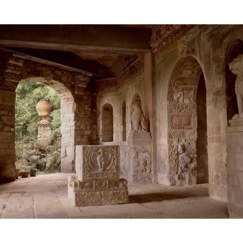 Banc de Jardin - 20 White Modern Wood Framed Art Print by Blaustein, Alan