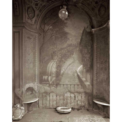 Banc de Jardin - 34 Black Modern Wood Framed Art Print with Double Matting by Blaustein, Alan