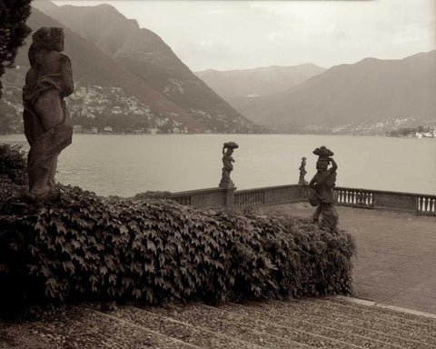 Banc de Jardin - 36 White Modern Wood Framed Art Print with Double Matting by Blaustein, Alan