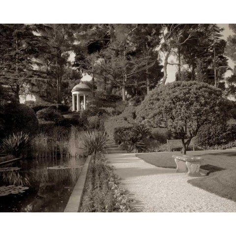 Banc de Jardin - 57 Black Modern Wood Framed Art Print by Blaustein, Alan