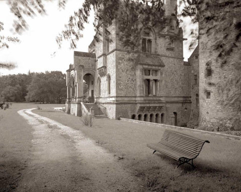 Banc de Jardin - 60 Black Ornate Wood Framed Art Print with Double Matting by Blaustein, Alan