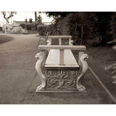 Banc de Jardin - 85 Black Modern Wood Framed Art Print by Blaustein, Alan