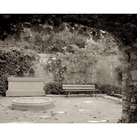 Banc de Jardin - 88 White Modern Wood Framed Art Print by Blaustein, Alan