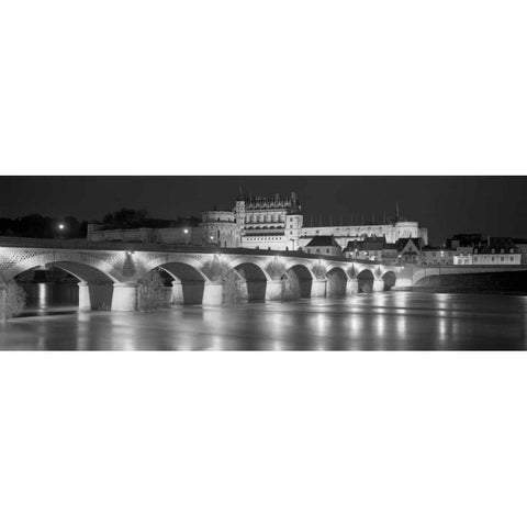 Amboise Chateau Black Modern Wood Framed Art Print with Double Matting by Blaustein, Alan