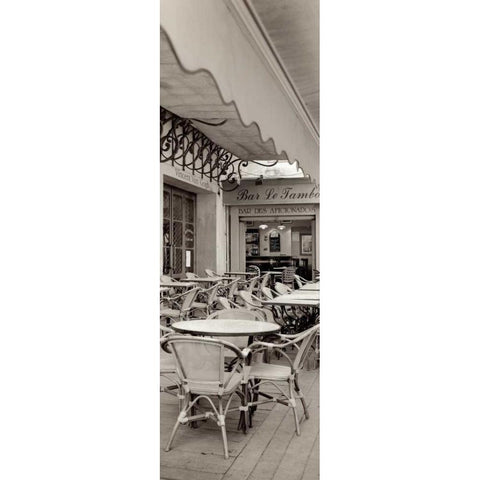 Cafe la Nuit - 1 White Modern Wood Framed Art Print by Blaustein, Alan