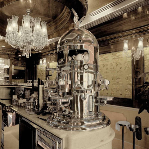 Firenze Caffe - 1 Black Modern Wood Framed Art Print by Blaustein, Alan