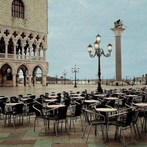 Piazza San Marco - 4 Gold Ornate Wood Framed Art Print with Double Matting by Blaustein, Alan