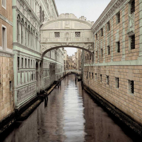 Bridge Of Sighs - 1 White Modern Wood Framed Art Print by Blaustein, Alan